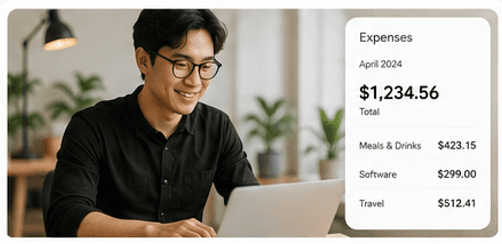 freelancer using digital receipt organization